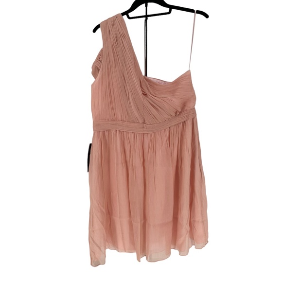 J. Crew Cara Silk Chiffon One Shoulder Dress in Misty Rose size 16 NWT - Picture 10 of 15